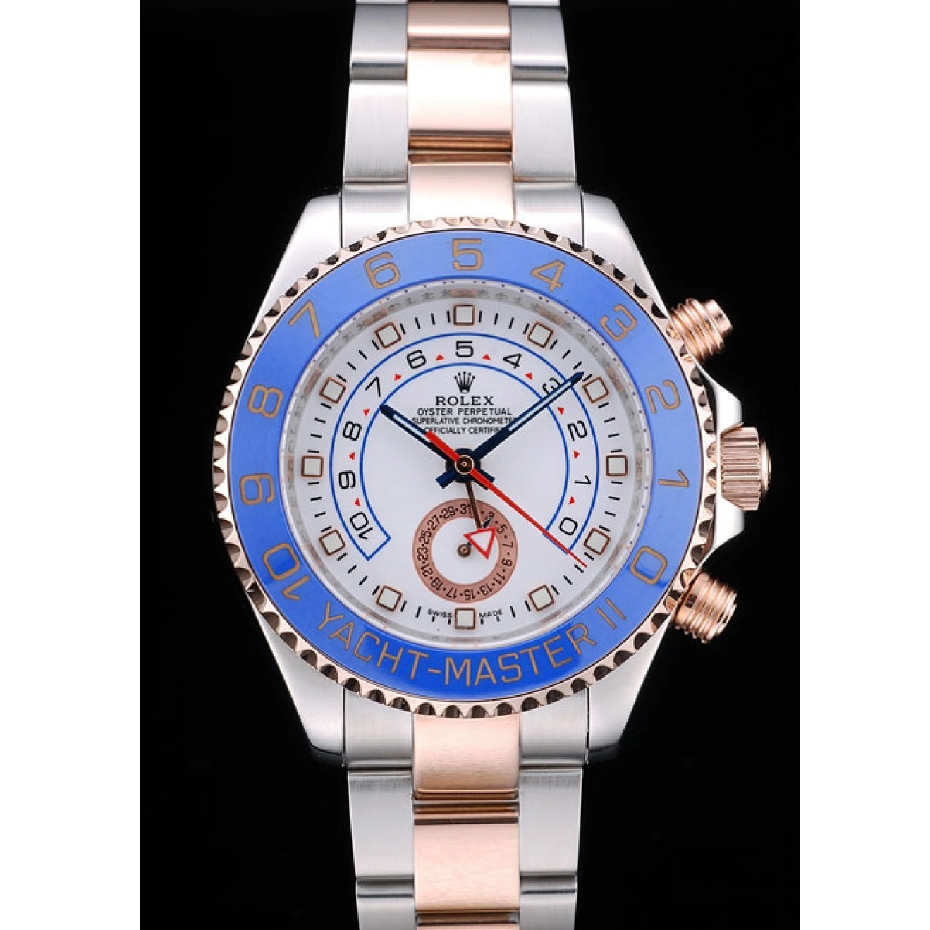 AAA Replica Watches Ceramic Yachtmaster Bezel Blue Rolex Dial Watch White 0807